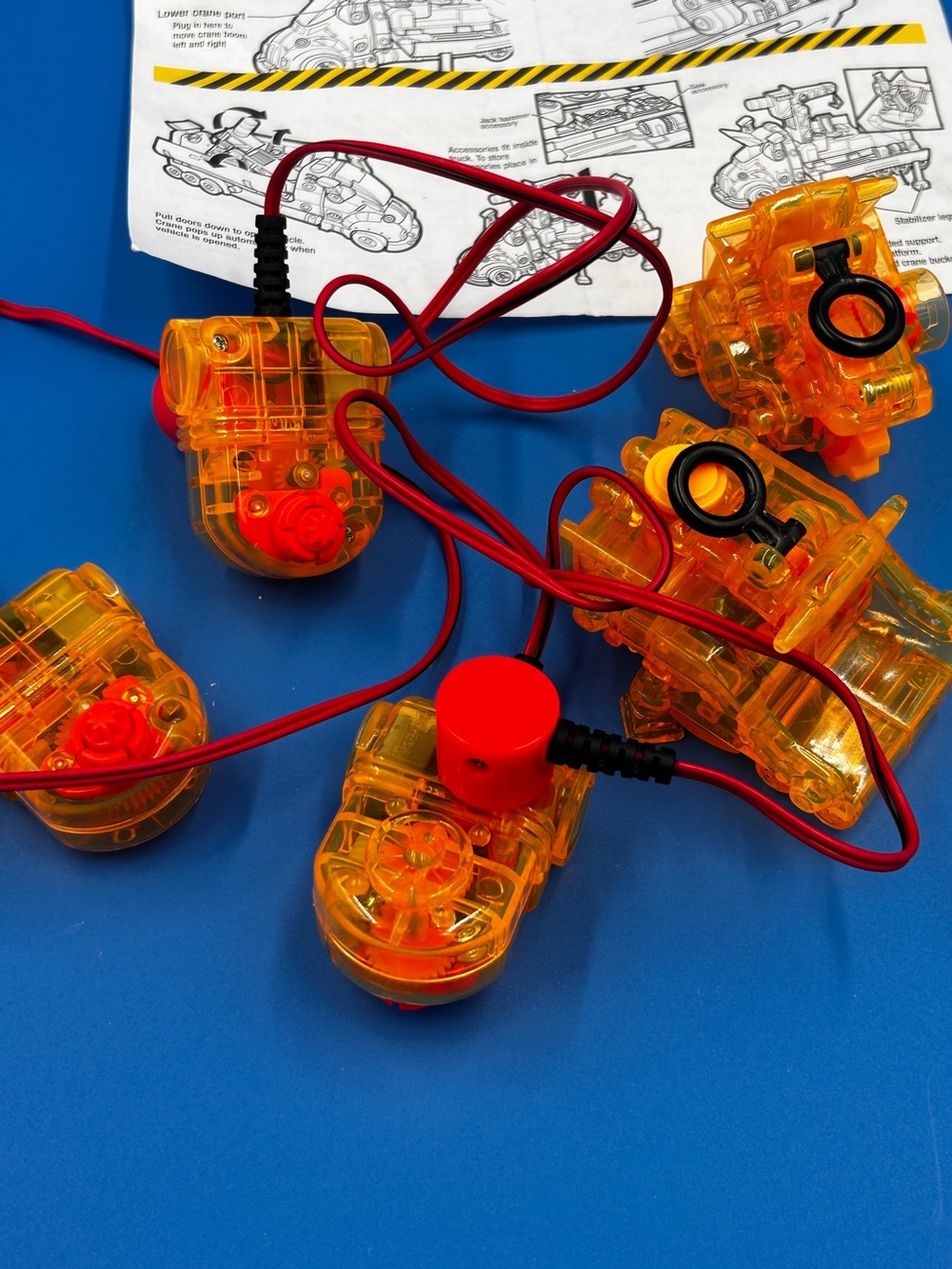 Tonka Transparent Orange Electronic Connector Modules with Red Cables